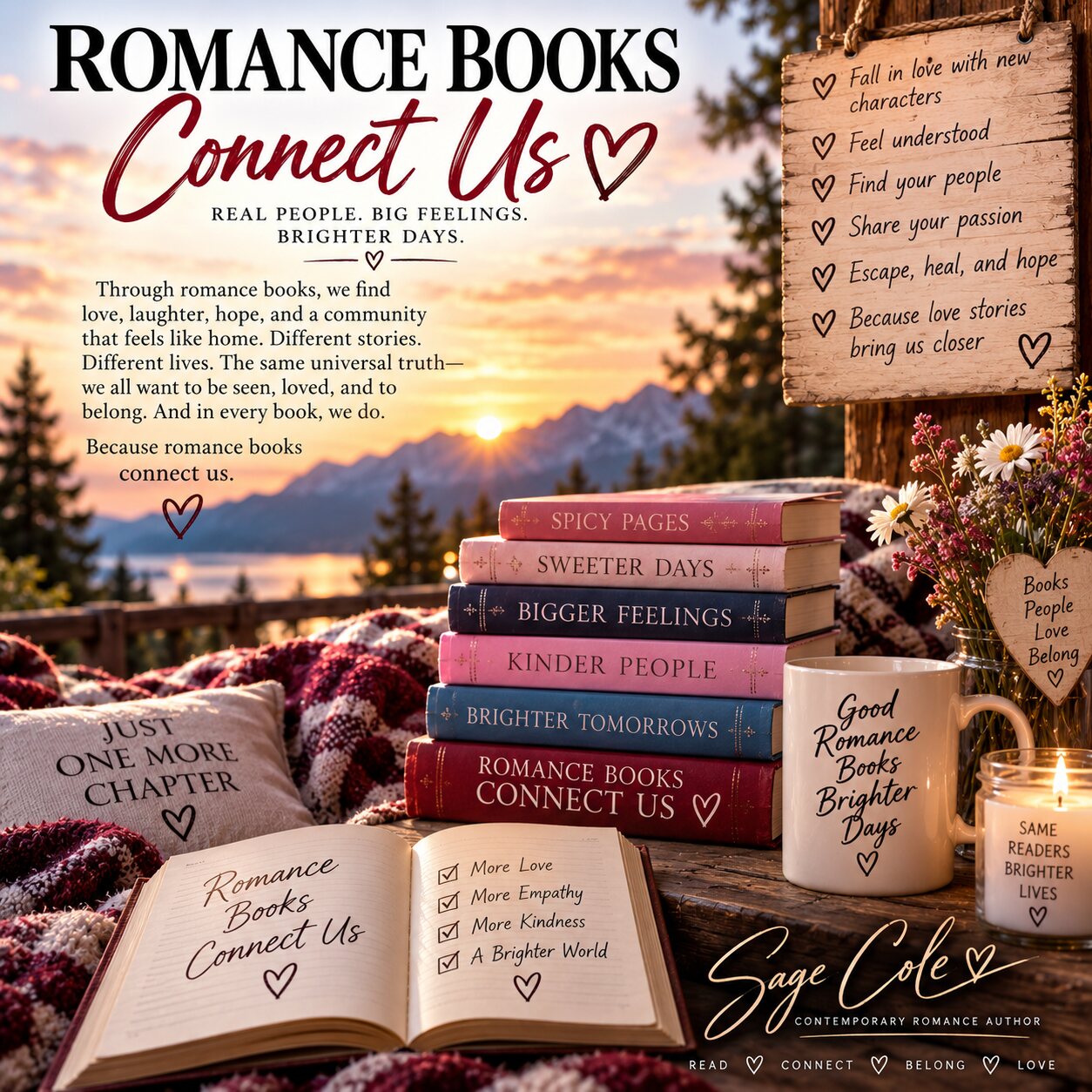 Romance Books Connect Us graphic